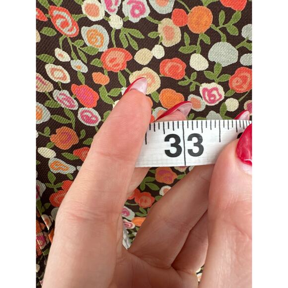 Y2K Vintage Skirt Large Brown Floral Midi Cottage Boho Bohemian 90s Fairy Pink - Picture 8 of 8